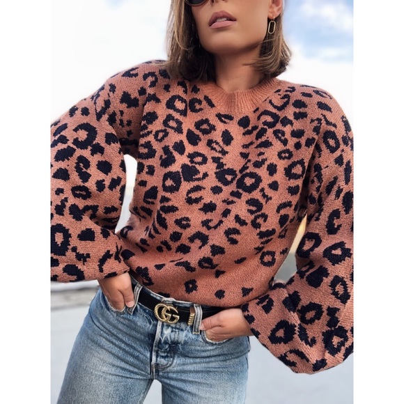 Sweaters - Last 1✨Lacey Leopard Print Cozy Knit Sweater